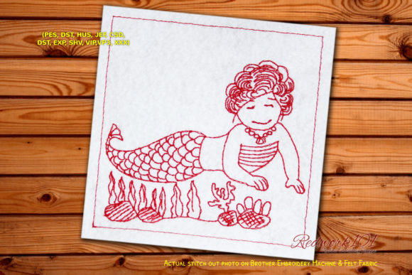 Beautiful Lady Mermaid for Seasonal Embroidery Projects