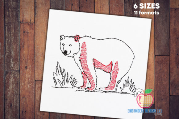 Big Male Bear Walking in the Jungle Embroidery Design Review
