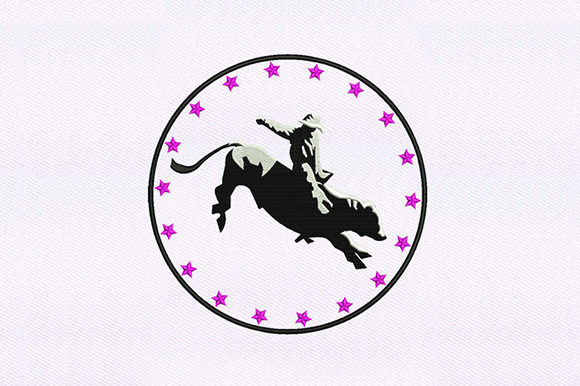 Bull Riding Cowboy Embroidery Design Review for Craft Fairs