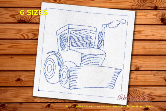 Bulldozer Redwork Design Review for Seasonal Embroidery