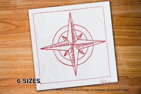 Compass Lineart Design: A Versatile Embroidery for Your Shop
