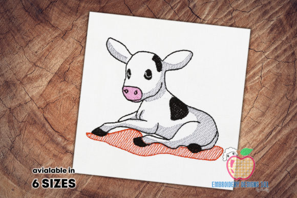Cute Calf Laying on Ground: A Practical Embroidery Design Review