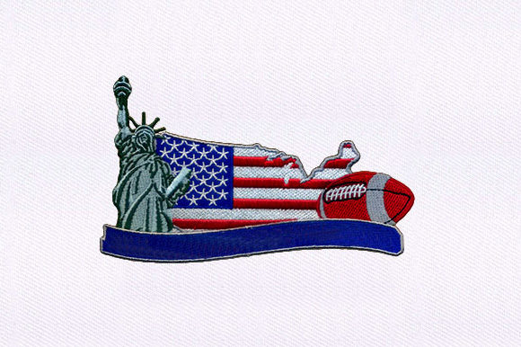 Flag Liberty Football: A Bold Embroidery Design for Boutique Sweatshirts