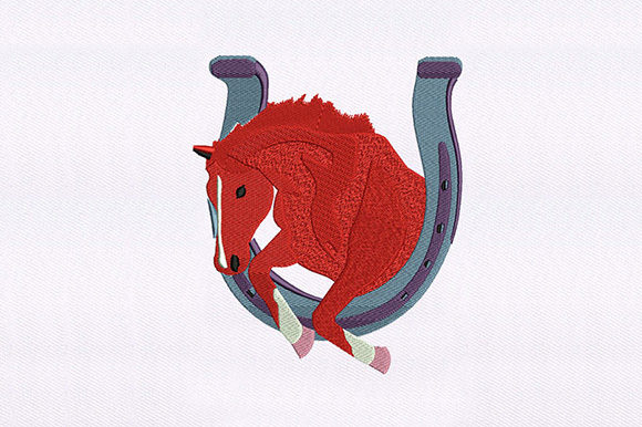 Jumping Red Horse Design Review for Personalized Embroidery