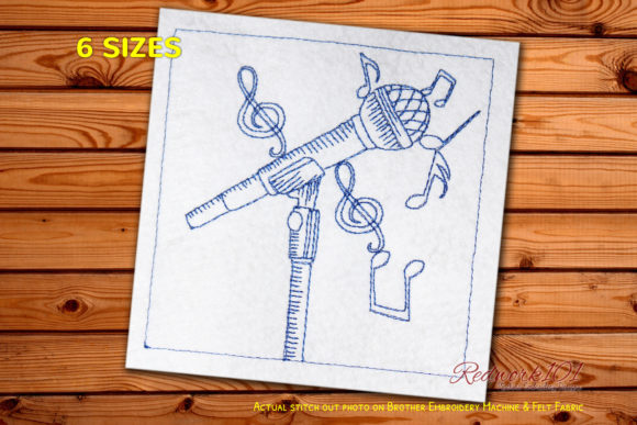 Microphone Redwork for Small Business Branding