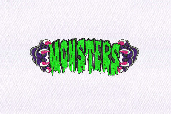 Monsters Text Embroidery Design Review
