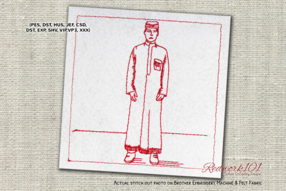 Muslim Man Bluework Embroidery Design Review