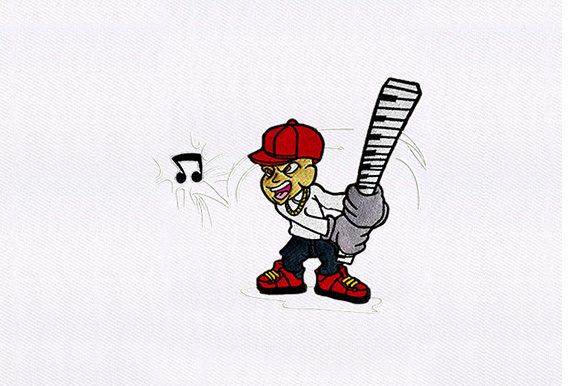 Piano Rapping Maestro: A Bold Embroidery Design for Boutique Sweatshirts