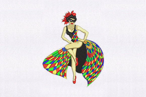 Skirt Flailing Dancer: A Bold Embroidery Design for Boutique Apparel