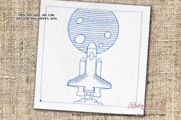 Space Shuttle Embroidery for Seasonal Creations