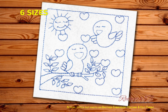 Two Love Birds Bluework: A Versatile Embroidery Design for Sellers